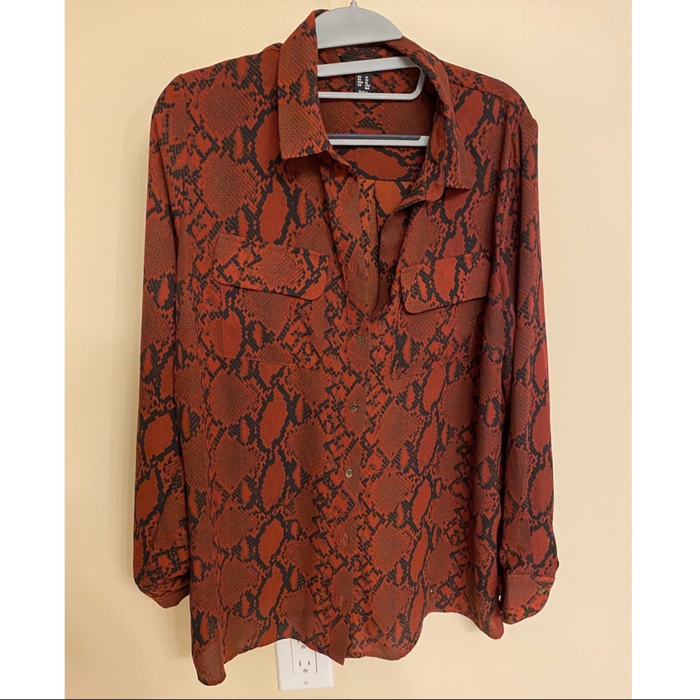 ASOS Snakeskin printed button down!